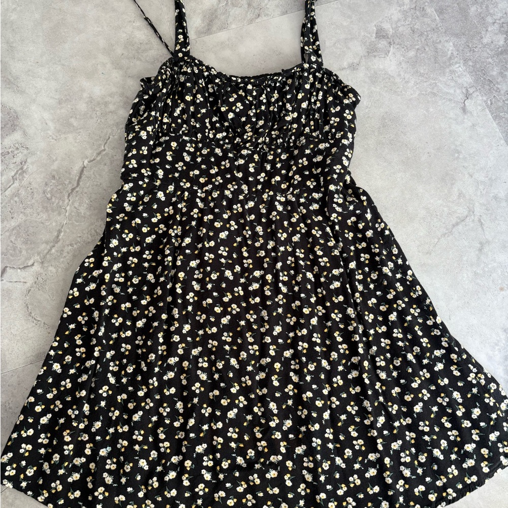 Trixxi Black Dress with White Floral Pattern